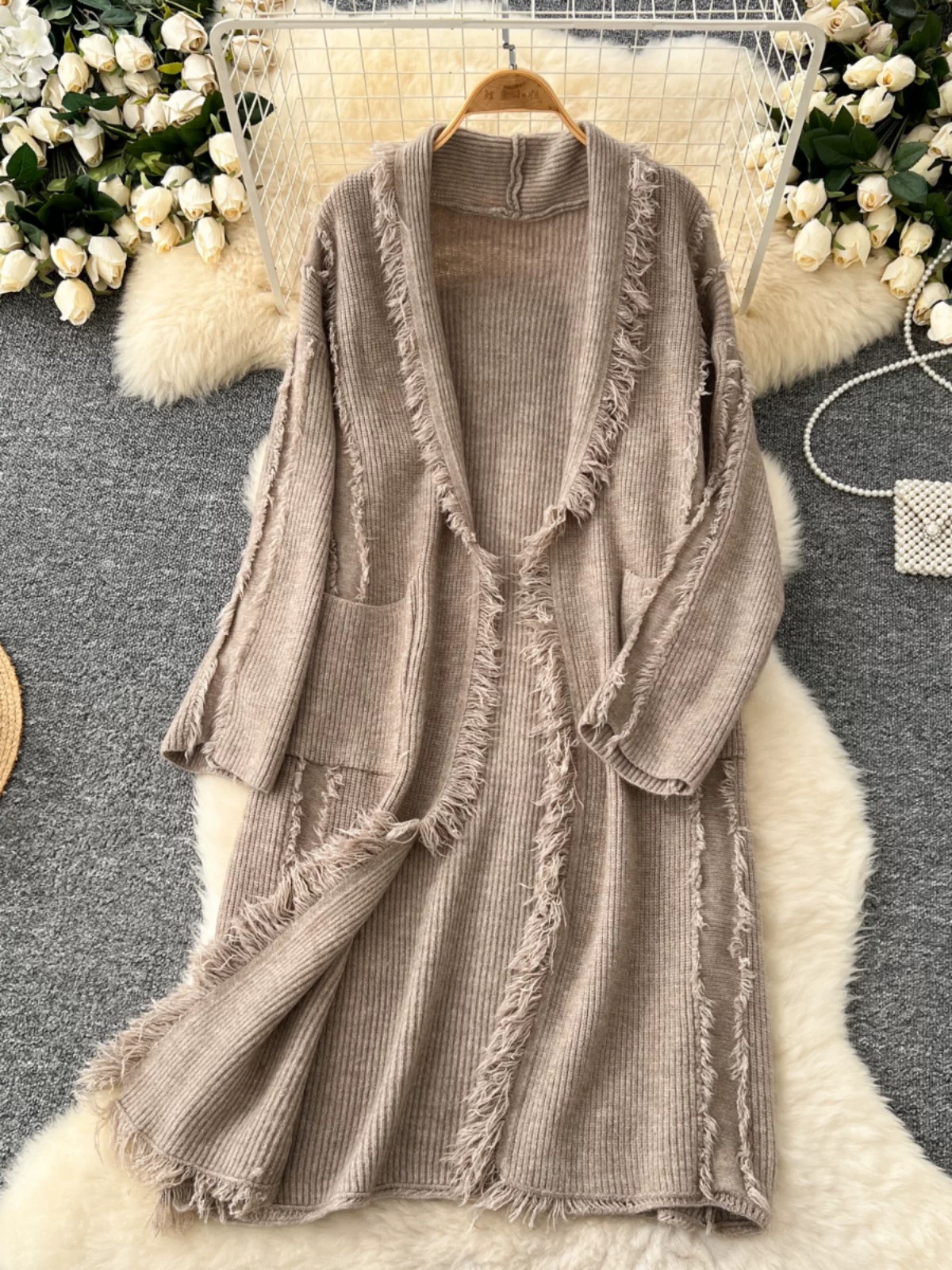 Too hot in summer knitted kimono KM128 images